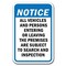 Signmission Safety Sign, 12 in Height, Aluminum, Security Check - N All A-1218 Security Check - N All - alternate 1